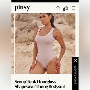 Scoop Tank Hourglass Shapewear Thong Bodysuit size small